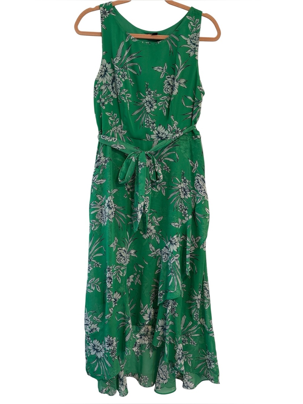 ☀️ Roz & Ali Green Floral High Low Dress